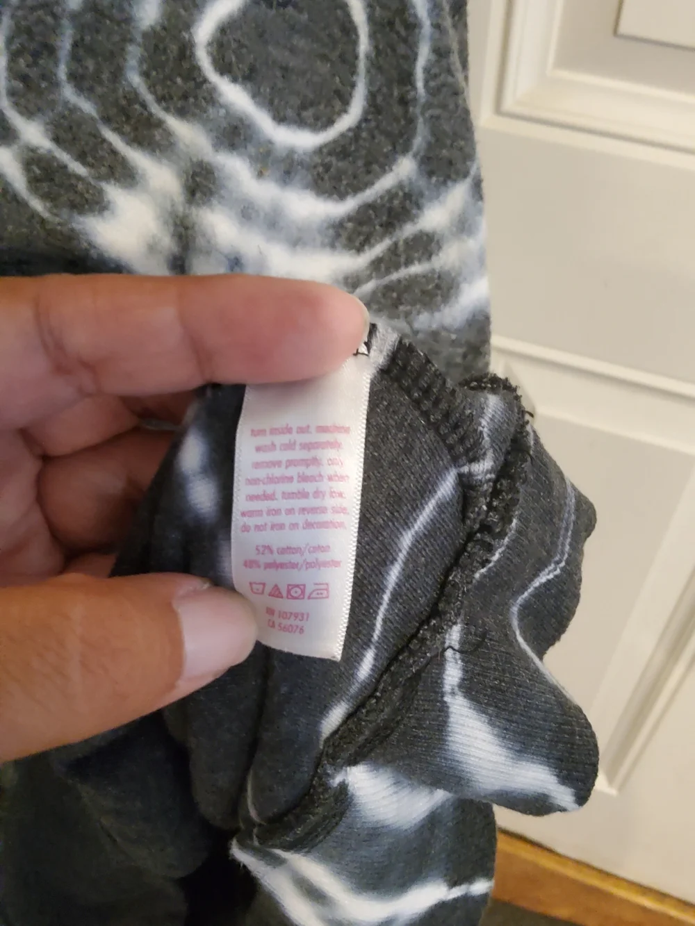 Justice Gray Tie-Dye Crewneck Sweatshirt with White Accents
